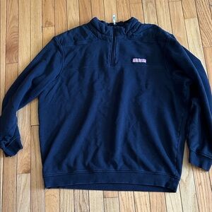 Vineyard Vines Navy Half-Zip Pullover Sweater. 100% cotton.
